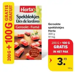 Carrefour Market Gerookte Spekblokjes Herta aanbieding