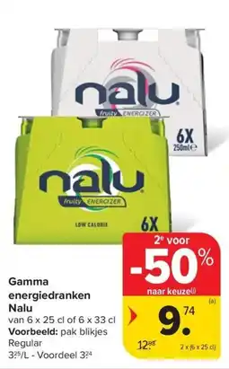 Carrefour Market Nalu Gamma energiedranken aanbieding