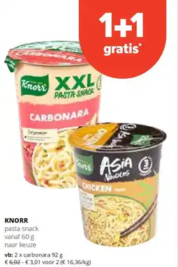 Spar KNORR pasta snack vanaf 60 g aanbieding