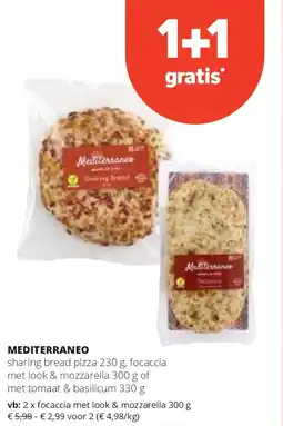 Spar MEDITERRANEO focaccia met look & mozzarella 300 g aanbieding