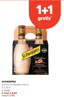 Spar SCHWEPPES pomelo & nepalese berry aanbieding