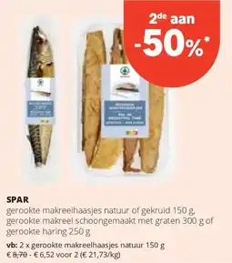 Spar SPAR gerookte makreelhaasjes natuur 150 g aanbieding