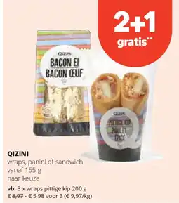 Spar QIZINI wraps pittige kip 200 g aanbieding