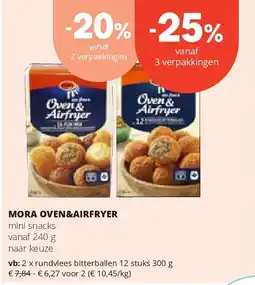Spar MORA OVEN&AIRFRYER rundvlees bitterballen 12 stuks 300 g aanbieding
