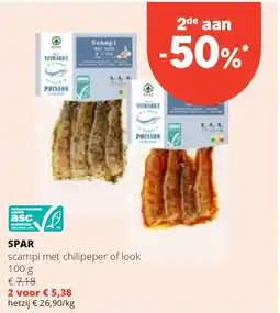 Spar SPAR scampi met chilipeper of look 100 g aanbieding