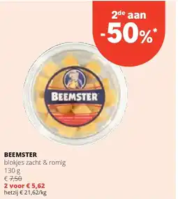 Spar BEEMSTER blokjes zacht & romig 130 g aanbieding