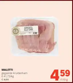 Spar MALETTI gegaarde kruidenham aanbieding