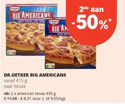 Spar DR.OETKER BIG AMERICANS american texas 435 g aanbieding
