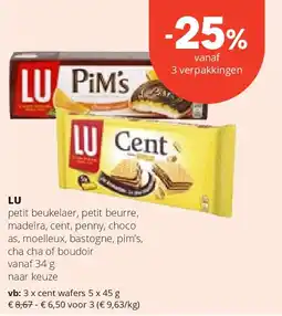 Spar LU cent wafers 5 x 45 g aanbieding
