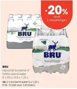 Spar BRU bruisend water 6 x 1,25 L aanbieding