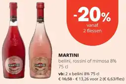 Spar MARTINI bellini, rossini of mimosa 8% 75 cl aanbieding