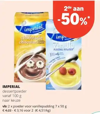 Spar IMPERIAL poeder voor vanillepudding 7 x 50 g aanbieding