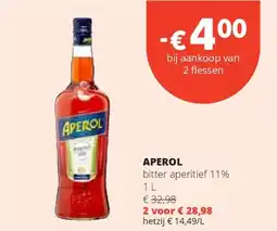 Spar APEROL bitter aperitief 11% 1 L aanbieding