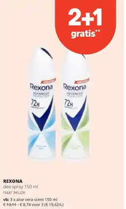 Spar REXONA aloe vera scent 150 ml aanbieding