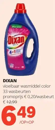 Spar DIXAN vloeibaar wasmiddel color 33 wasbeurten aanbieding