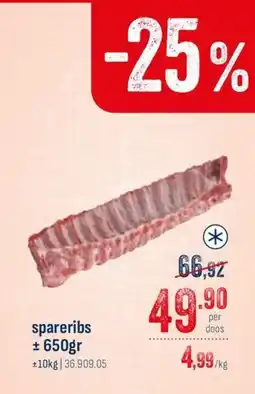 Horeca totaal Spareribs aanbieding
