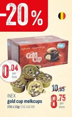 Horeca totaal Inex gold cup melkcups aanbieding