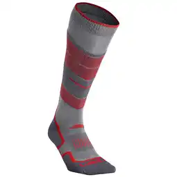 Decathlon Skisokken voor volwassenen 300 grijs/rood aanbieding