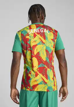 Decathlon Senegal 2025 prematch-shirt voor heren PUMA Sport Green Faster Yellow Red aanbieding