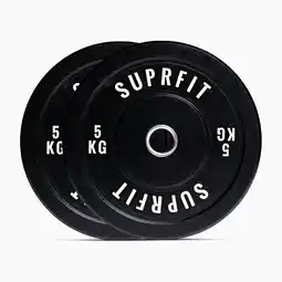 Decathlon Suprfit HI-TEMP White Logo Bumper Plates (paar) - 5 kg aanbieding