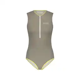 Decathlon Dames premium sportbadpak met rits voor zwemmen, surfen, kiten - beige aanbieding