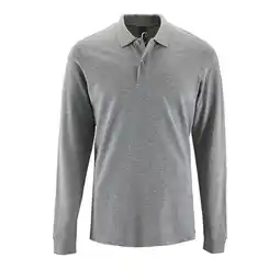 Decathlon Herenpolo Perfect Melange Pique met lange mouwen (Grijze Melange) aanbieding