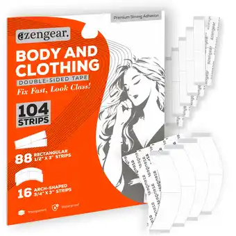 Decathlon Dubbelzijdige lichaamstape voor kleding, jurken (104 stroken) aanbieding