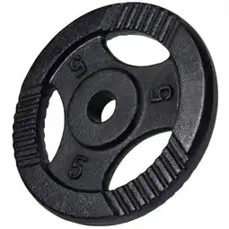 Decathlon Gewichtsschijf - Halterschijf - 5 kg - Gripper Gietijzer zwart - 30 mm aanbieding