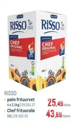 Horeca totaal Risso chef frituurolie aanbieding