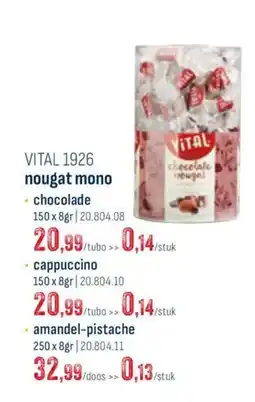 Horeca totaal Vital 1926 nougat mono chocolade aanbieding