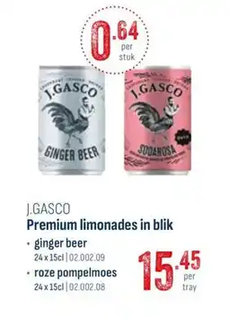 Horeca totaal J.gasco premium limonades in blik aanbieding