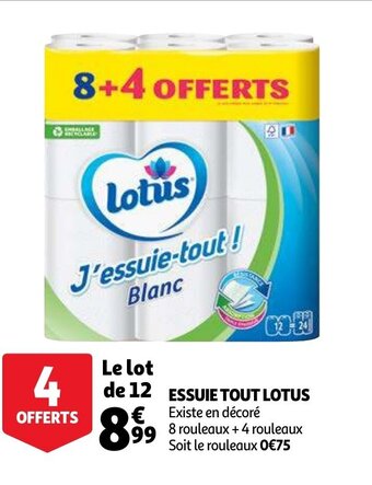 Auchan Essuie Tout Lotus aanbieding
