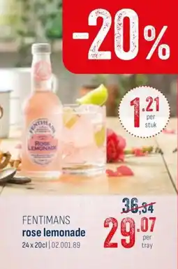 Horeca totaal Fentimans rose lemonade aanbieding