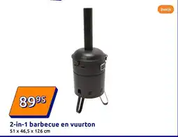 Action 2-in-1 barbecue en vuurton aanbieding