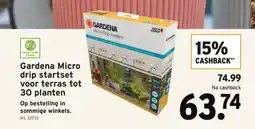 GAMMA Gardena Micro drip startset voor terras tot 30 planten aanbieding