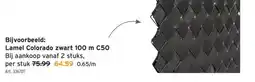 GAMMA Lamel Colorado zwart 100 m C50 aanbieding
