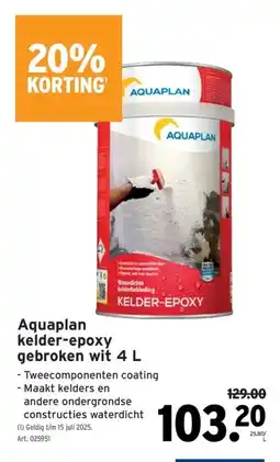 GAMMA Aquaplan kelder-epoxy gebroken wit 4 L aanbieding