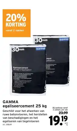 GAMMA GAMMA egaliseercement 25 kg aanbieding