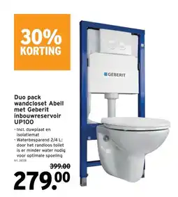 GAMMA Duo pack wandcloset Abell met Geberit inbouwreservoir UP100 aanbieding