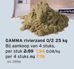 GAMMA GAMMA rivierzand 0/2 25 kg aanbieding