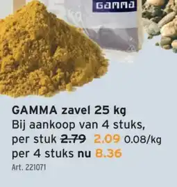 GAMMA GAMMA zavel 25 kg Bij aankoop van 4 stuks, per stuk 2.79 2.09 0.08/kg per 4 stuks nu 8.36 aanbieding
