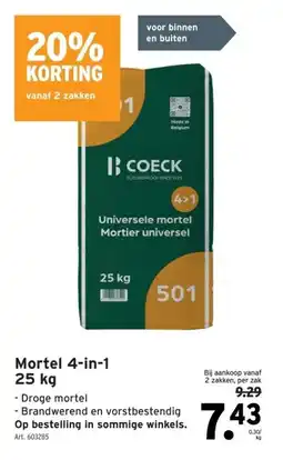 GAMMA Mortel 4-in-1 25 kg aanbieding