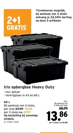 GAMMA Iris opbergbox Heavy Duty 68 L aanbieding