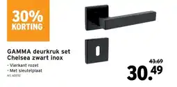 GAMMA GAMMA deurkruk set Chelsea zwart inox aanbieding