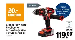GAMMA Einhell 18V accu klopboor-/ schroefmachine TE-CD 18/48 Li aanbieding