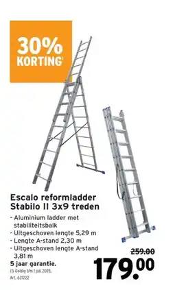 GAMMA Escalo reformladder Stabilo II 3x9 treden aanbieding