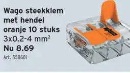 GAMMA Wago steekklem met hendel oranje 10 stuks 3x0,2-4 mm² aanbieding