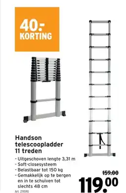 GAMMA Handson telescoopladder 11 treden aanbieding