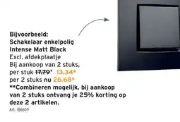 GAMMA Schakelaar enkelpolig Intense Matt Black aanbieding