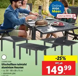 Lidl Uitschuifbare tuintafel aluminium Houston aanbieding